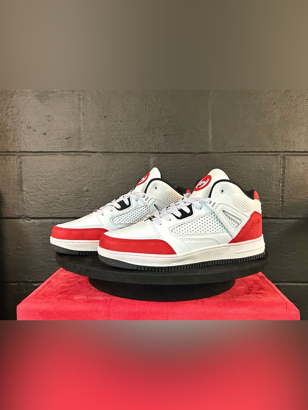 Phat Farm White and Red Low-Top Sneakers
